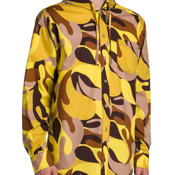 BNWT SS22 MARNI ABSTRACT PRINT HOODED SHIRT 48 - Picture 10 of 11